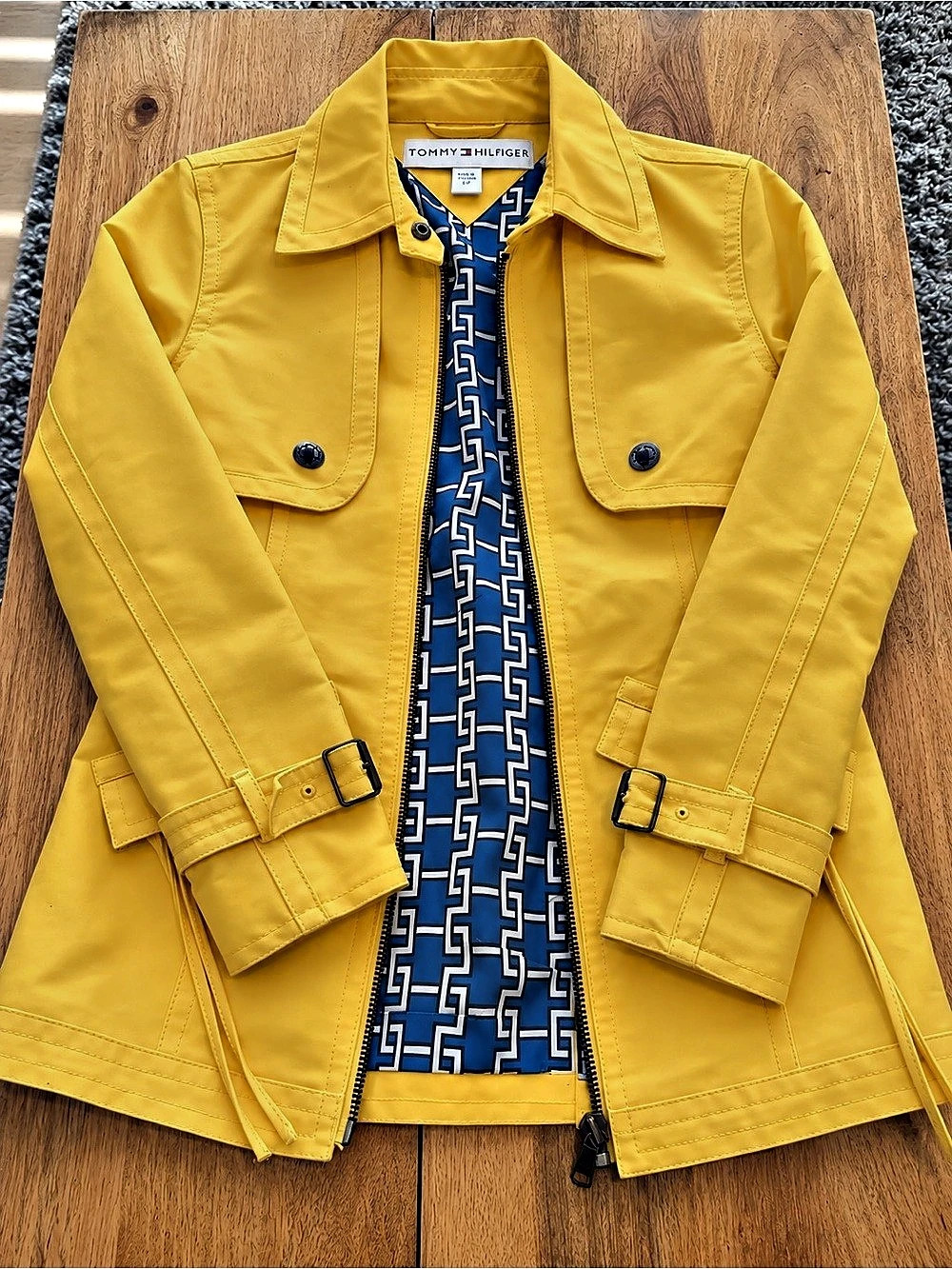 Tommy Hilfiger Yellow Belted Jacket Size 4P Like New